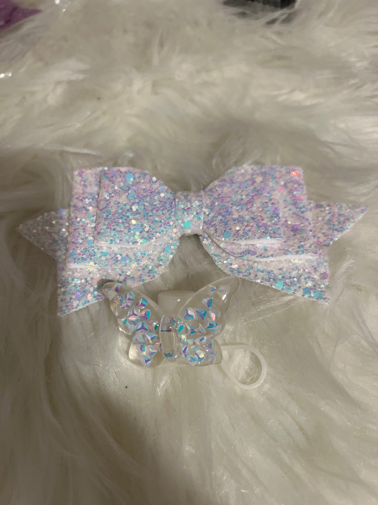 Bow & Topper Set Shimmer White